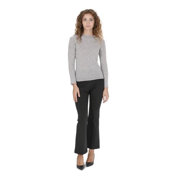 Crown of Edinburgh Cashmere Cashmere Crew Neck Jumper Light Grey Women Grigio - Picture 3 of 7